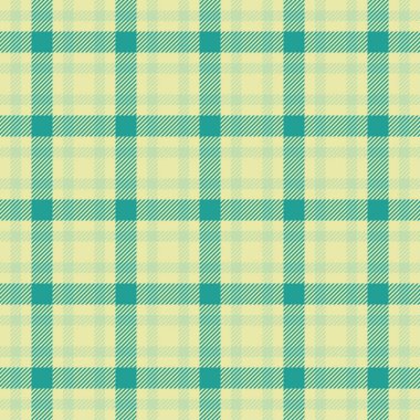 Damask vektör tekstil arka planı, ayrıntılı, kusursuz desenli kumaş. Düz ekose desenli tartan açık ve mavi renkte.