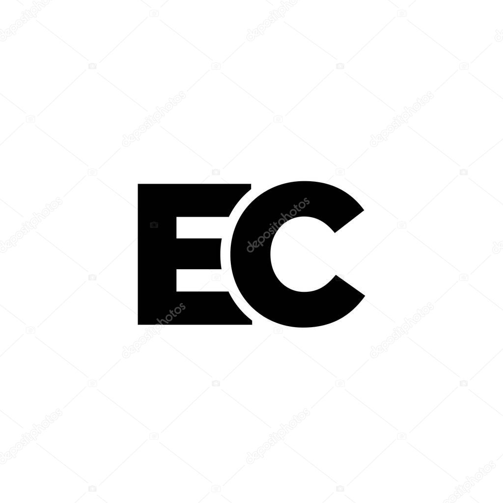Trendy letter E and C, EC logo design template. Minimal monogram initial based logotype for company identity.