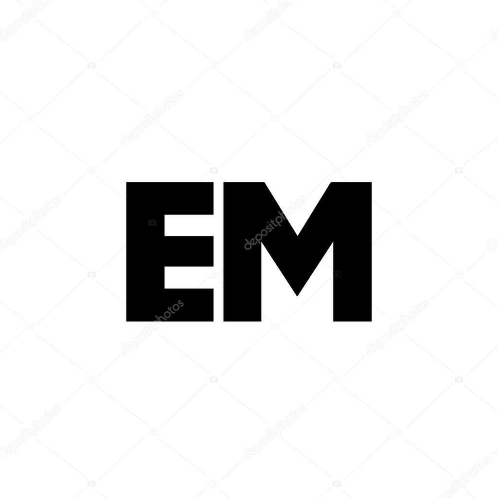 Trendy letter E and M, EM logo design template. Minimal monogram initial based logotype for company identity.