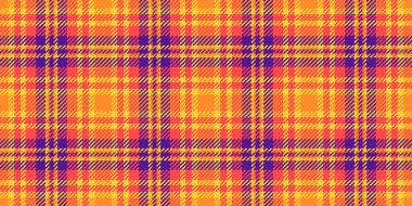 Giysi desenleri pürüzsüz, tekrar eden tartan kontrol kumaşı. Saf doku vektörü ekoseli kırmızı ve güneş ışığı rengi.