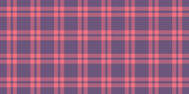 Uydurma ekose şablon, formasız kumaş kontrolü. Kırmızı ve mor renkli fiber tartan vektör dokusu.