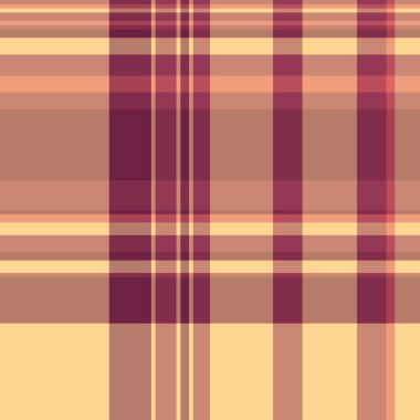 Kırmızı ve kehribar renklerinde bir şablon vektör dokusuna sahip tekstil arkaplan ekoseli kumaş.