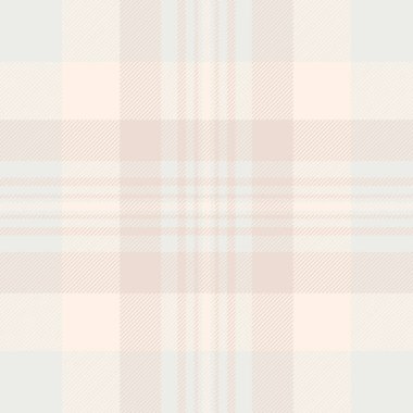 Dikensiz ekoseli kumaş. Beyaz ve eski dantel renklerde doku arka plan vektörü var..