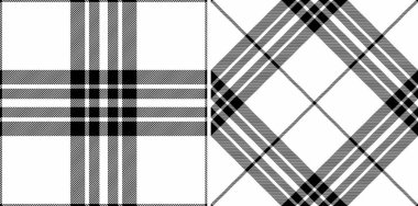 Tartan kumaş desenli ekoseli, kusursuz arkaplan kontrolü tekstil vektörü. Monokrom renklerinde ayarlanmış. Her durum için mükemmel moda seçimi..