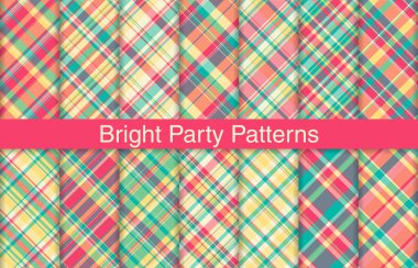 Parti ekose koleksiyonu, tekstil tasarımı, gömlek, elbise, takım elbise, ambalaj kağıdı baskısı, davetiye ve hediye kartı için damalı kumaş deseni..