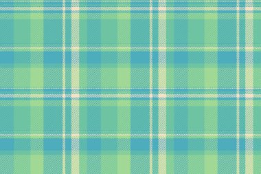 Gün şablonu vektör kontrolü, doku yenileme tekstil arka planı. Damask tartan kumaşı. Cyan ve nane renginde ekosesiz..