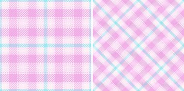 Ekose dikişsiz vektör desenli tartan kontrol arkaplanının kumaş dokusu. Neon renklerle ayarlanmış. Modern günlük moda baskılarındaki son trendler.