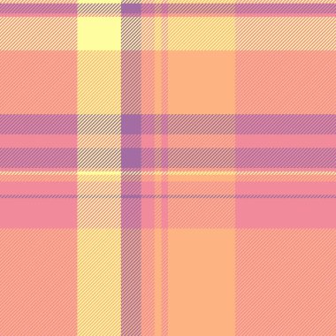 Grafik arkaplan vektör ekoseli, kusursuz kontrol kumaşı. Kırmızı ve turuncu renkli tartan desenli tekstil satın al.