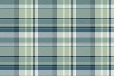 Pastel ve cyan renklerinde ekose arka plan vektör dokusuna sahip tekstil dikişsiz tartanın kumaş deseni kontrolü.
