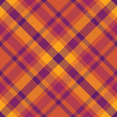 Nadir vektör ekose kontrolü, ateş deseni dokusu tekstili. Kırmızı ve mor renklerde kusursuz tartan arka plan kumaşı.