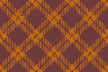 Kırmızı ve turuncu renkli ekose desenli tartan kumaşın tekstil arka planı.