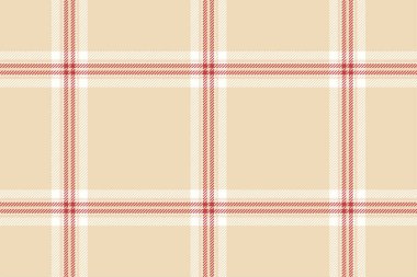 Ekose arka plan, bej rengi kusursuz deseni kontrol et. Tekstil baskısı için vektör kumaş dokusu, ambalaj kağıdı, hediye kartı, duvar kağıdı düz tasarım.
