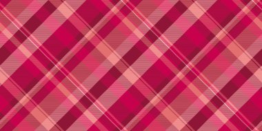 Ekose kontrol vektörü, papatya tartan kumaşı. Ulusal arkaplan kumaşı kırmızı ve pembe renklerde pürüzsüz desen.