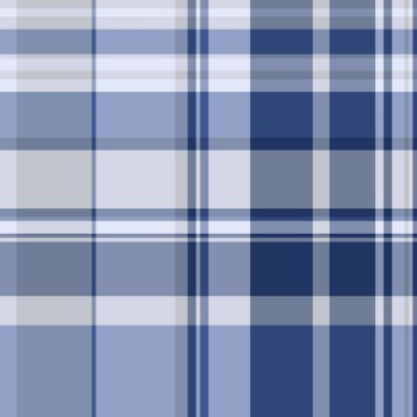 Tekstil paneli, tartan rengi, hippi dokusu arka plan vektörü. Fransız kumaşı, pastel ve beyaz renklerde kusursuz desen..