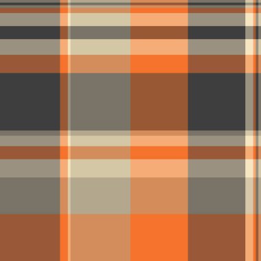 Dikensiz kontrol vektörünün tekstil dokusu turuncu ve pastel renkli ekoseli kumaş..