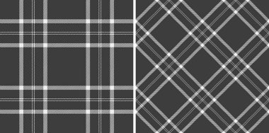 Ekose desenli dikişsiz kumaş kontrolünün vektör tartan arka planı. Son moda eğilimleri için monokrom renklerini ayarla.