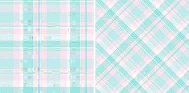 Bahar renklerinde ayarlanmış tekstil dokusu arkaplan vektörü ile dikişsiz kumaş desenli ekose tartanı kontrol et.