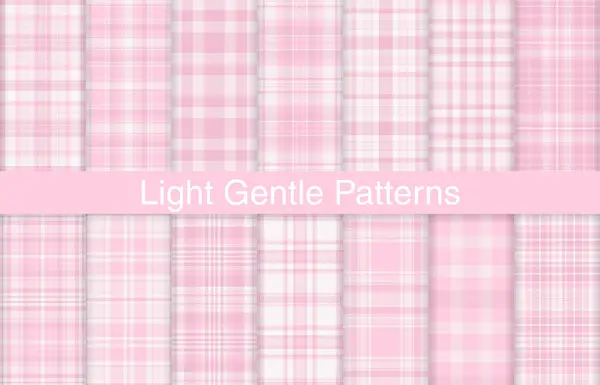 Gentle Plaid Collection Textile Design Checkered Fabric Pattern Shirt Dress — Stock Vector