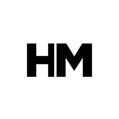 Moda harfi H ve M, HM logo tasarım şablonu. Şirket kimliği için asgari monogram tabanlı logotype.