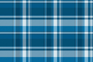 40 'ların kusursuz vektör deseni, çıplak ekose arka plan kumaşı. Cyan ve açık renkli tartan dokusu cilt tekstil denetimi.