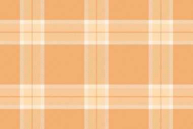 Kontrol vektör dokusu kumaşı, doğrusal arkaplan kontrolü kusursuz. Turuncu ve kumlu kahverengi renkli birçok tekstil ekose desenli tartan.