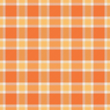 Dökümlü kumaş kumaş tartan, vektör ekose kontrolü. Diwali arkaplan deseni turuncu ve beyaz renklerde dikişsiz kumaş.