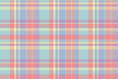 Tartan arkaplan tekstil desensiz ekose vektör dokusu ışık ve lale renklerinde kumaş denetimi.