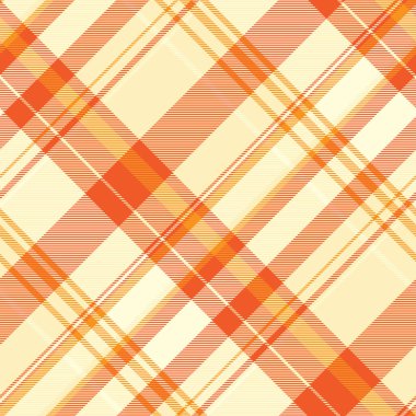 Konforlu kumaş, dikişsiz, zemin tartlı. Jersey kumaş desenli turuncu ve açık renkli ekose kumaş.
