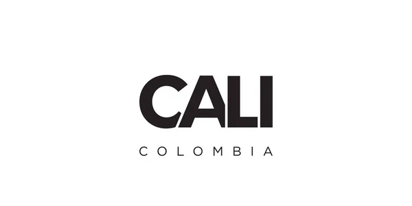 Kolombiya Ambleminde Parmak Izi Için Cali Tasarım Modern Yazı Tipinde — Stok Vektör