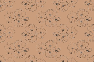 Floral pattern seamless background. Foliage and flower wallpaper design of nature. Vector illustration.