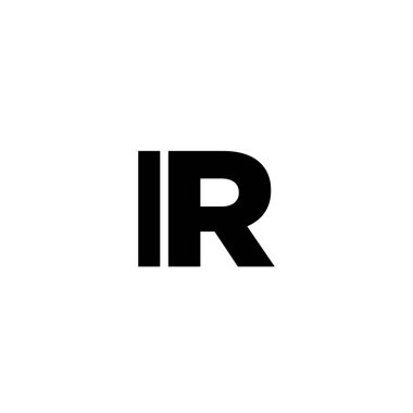 Moda harfi I ve R, IR logo tasarım şablonu. Şirket kimliği için asgari monogram tabanlı logotype.