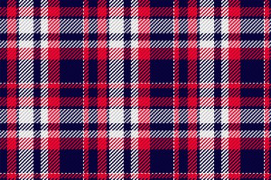 İskoç ekosesinin kusursuz deseni. Kumaş dokusunu kontrol ederek tekrarlanabilir arkaplan. Çizgili tekstil izinin düz vektör arkaplanı.