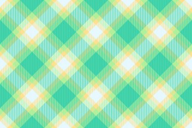 Reklam dokusu tekstil, İngiltere vektör şablonu kontrolü. Mobilya kumaşı, mavi ve yeşil renklerde, pürüzsüz ekoseli..