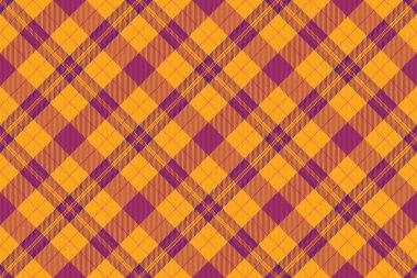 Afrika kumaşı vektör deseni, basit desen tartan ekose. Tekstil arka planında pürüzsüz pembe ve kehribar rengi kontroller.