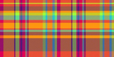 Yapı vektör dokusu pürüzsüz, yerli tartan kontrol kumaşı. Parlak ve mor renkli kadın desenli ekoseli tekstil arkaplanı.