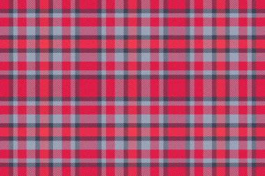 Dikensiz kumaş desenli ekose kumaş. Kırmızı ve pastel renklerde arka plan vektör dokusunu kontrol et..