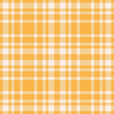 Kartonpiyer kumaş, dergi vektörü pürüzsüz arka plan. Minimalist tekstil kontrol desenleri kehribar ve keten renklerinde tartan.