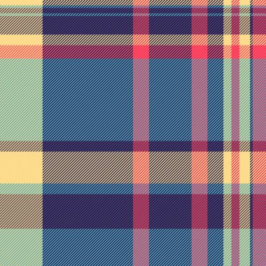 Ticari dikişsiz kumaş tartan, iplik desenli ekose kumaş. Saf tekstil arka plan vektör deseni koyu ve cyan renginde.