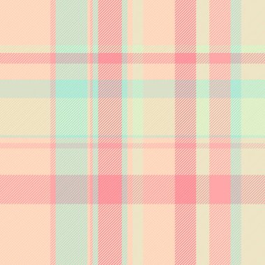 Açık ve kırmızı renklerde ekose tekstil vektör dokusuna sahip arka plan denetim deseninin kusursuz tartan dokusu.