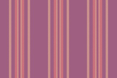 Tee arkaplan kumaş çizgileri, noel süsü dokusu dikey desen. Tekstil düz çizgi vektörünü pembe ve turuncu renkte kapla.