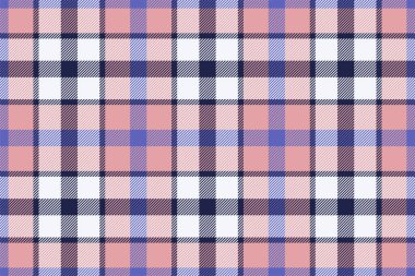 Ekose arka plan, pürüzsüz pembe deseni kontrol et. Tekstil baskısı için vektör kumaş dokusu, ambalaj kağıdı, hediye kartı, duvar kağıdı düz tasarım.