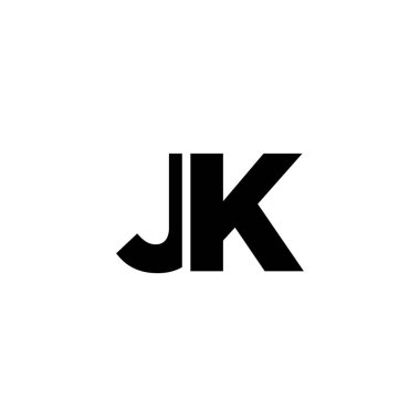 Son moda J ve K harfi, JK logo tasarım şablonu. Şirket kimliği için asgari monogram tabanlı logotype.