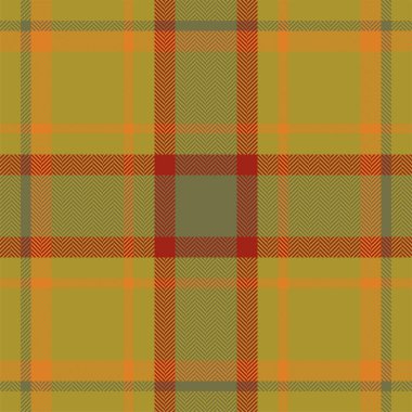Ekose kontrol deseni turuncu ve kırmızı renklerde. Kusursuz kumaş dokusu. Tartan tekstil baskı tasarımı.