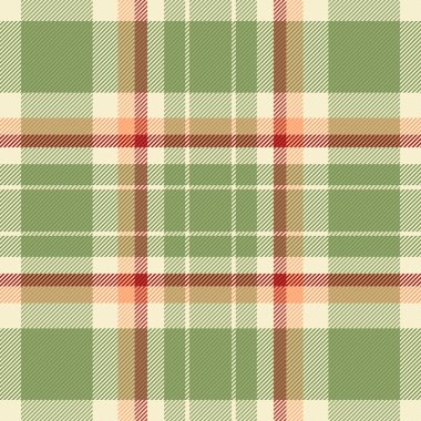 Kalıp vektör tekstili ayarlanıyor, ekose kumaş sahnesi. Sonbahar denetimi için yeşil ve açık renkli ekosesiz arkaplan.