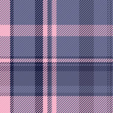 Kırsal kumaş tartan deseni, iş ekoseli doku kontrolü. Profesyonel tekstil vektörü mavi ve pastel renklerde pürüzsüz arkaplan.