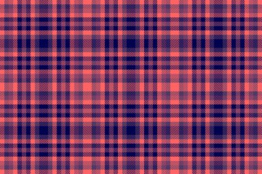Kırmızı ve mavi renklerde arka plan vektör ekoseli tekstil desenli kusursuz tartan kumaşı.