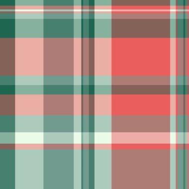 Güzel tartan dokusu pürüzsüz, renkli tekstil kontrolü. Mozaik vektör kumaş ekose arkaplanı kırmızı ve pastel renkte.