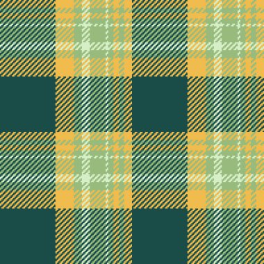 Üst kumaş desenli ekose, içerik kontrolü vektörü. İspanyol desenli, yeşil ve mavi renklerde, pürüzsüz kumaş..