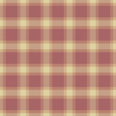 Asimetrik tartan vektörü dikişsiz, tekstil kumaş kontrolü yapılıyor. İndirimli arkaplan deseni ekose deseni kırmızı ve turuncu renkli.