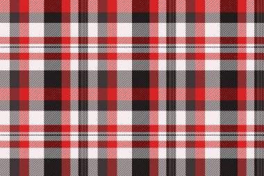 Mutlu doku vektörü kusursuz, folklor desenli tekstil ekose. Ticari kontrol arkaplan kumaşı beyaz ve koyu renkli.